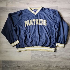 Vintage 90s Champs Pitt Panthers Windbreaker​ Pullover Jacket Blue Gold  Sz XXL